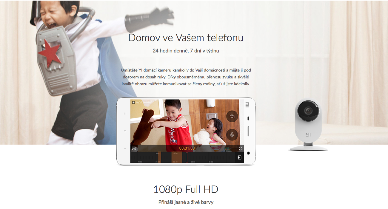Xiaomi Yi Home IP Camera 1080P - Chytrá IP kamera s detekcí pohybu